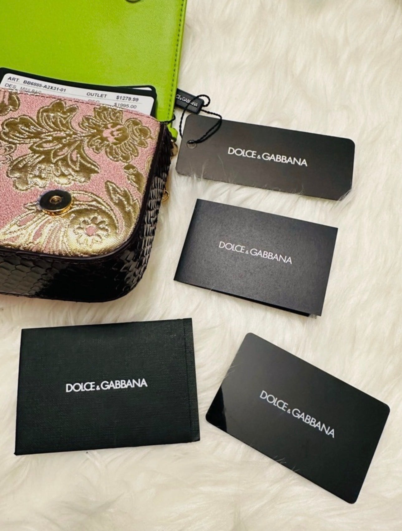 New Dolce & Gabbana Patchwork Girl’s Python Skin Convertible Crossbody (Full Set) 00672024OPUL