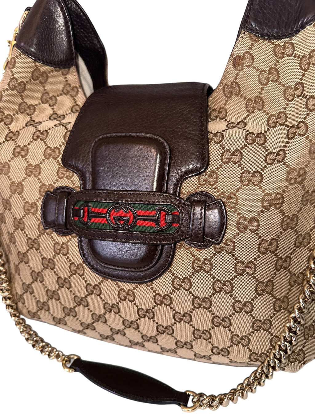 Preloved Gucci GG Supreme Hobo Chain Bag 02042024OPUL