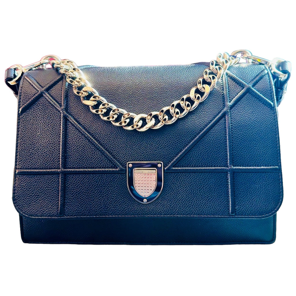 Preloved Christian Dior CD Diorama Black Caviar Leather, Large 01862024OPUL