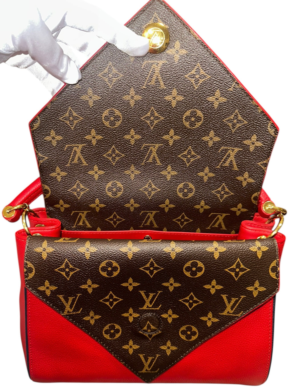 Preloved Louis Vuitton Double V Monogram Satchel (Full Set) 00112026OPUL