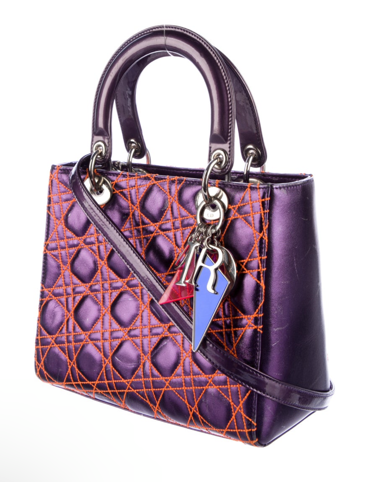 Preloved Anselm Reyle Medium Metallic Lambskin Cannage Lady Dior 00202025OP