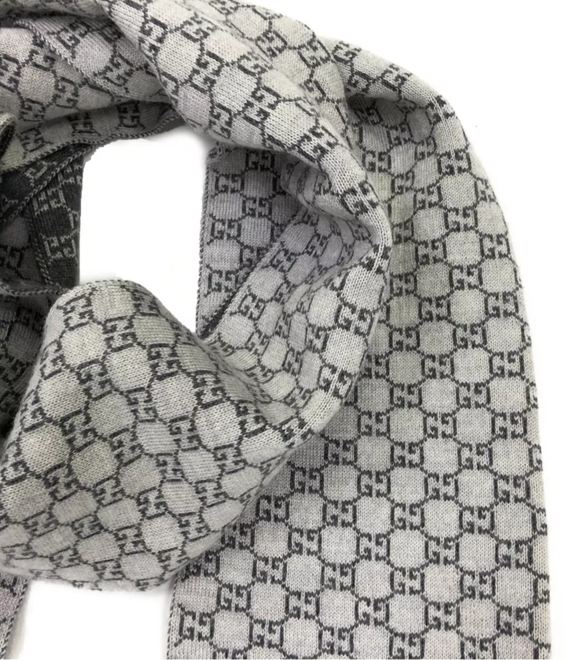 Preloved Gucci GG Logo Wool Blend Winter Scarf 02542024OPUL