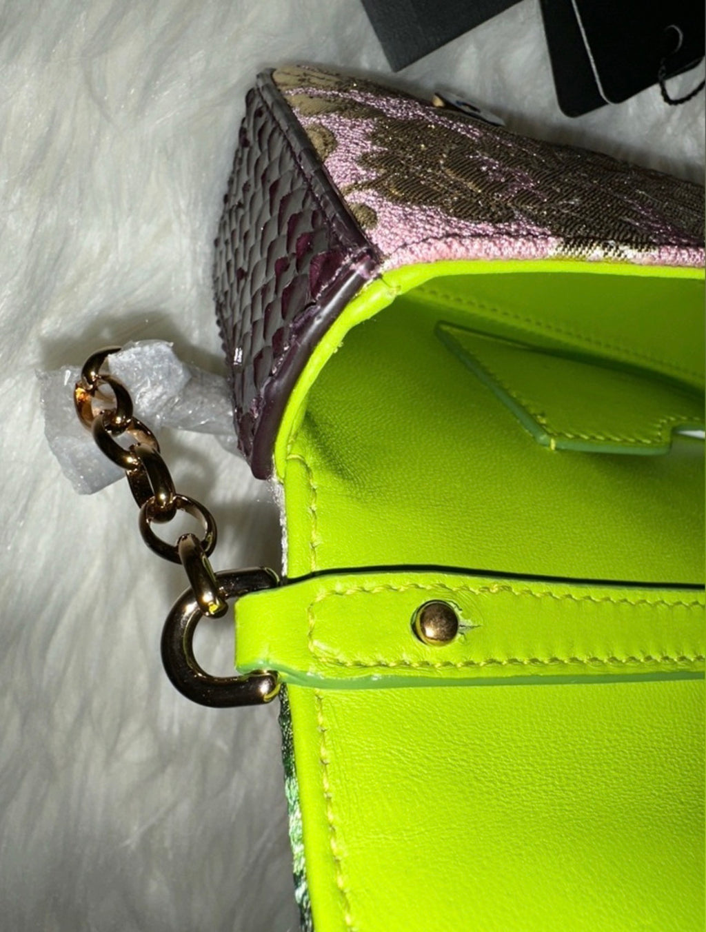 New Dolce & Gabbana Patchwork Girl’s Python Skin Convertible Crossbody (Full Set) 00672024OPUL