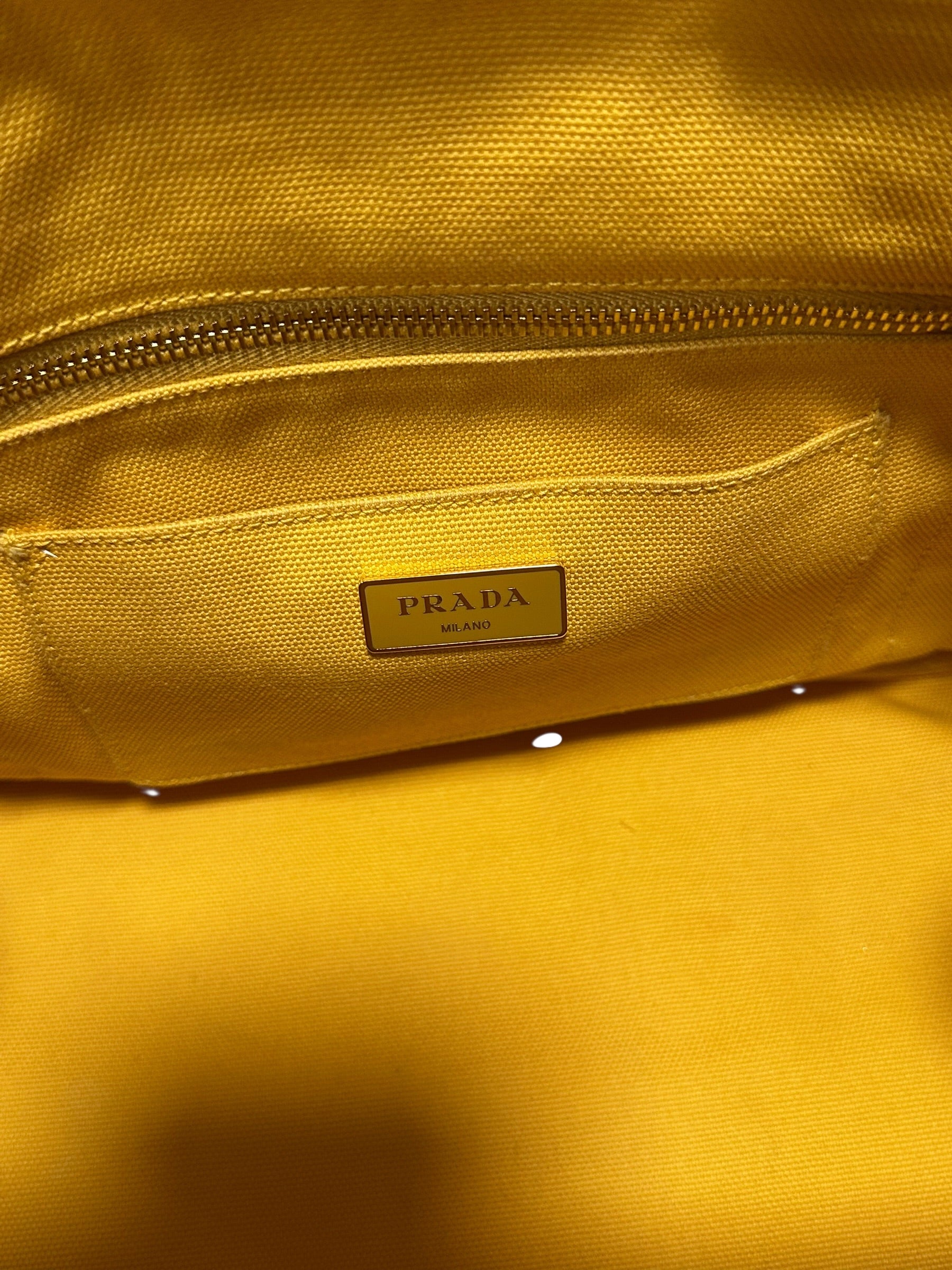 Prada Canapa Tote Ananas, (Med Size) 00152026OPUL