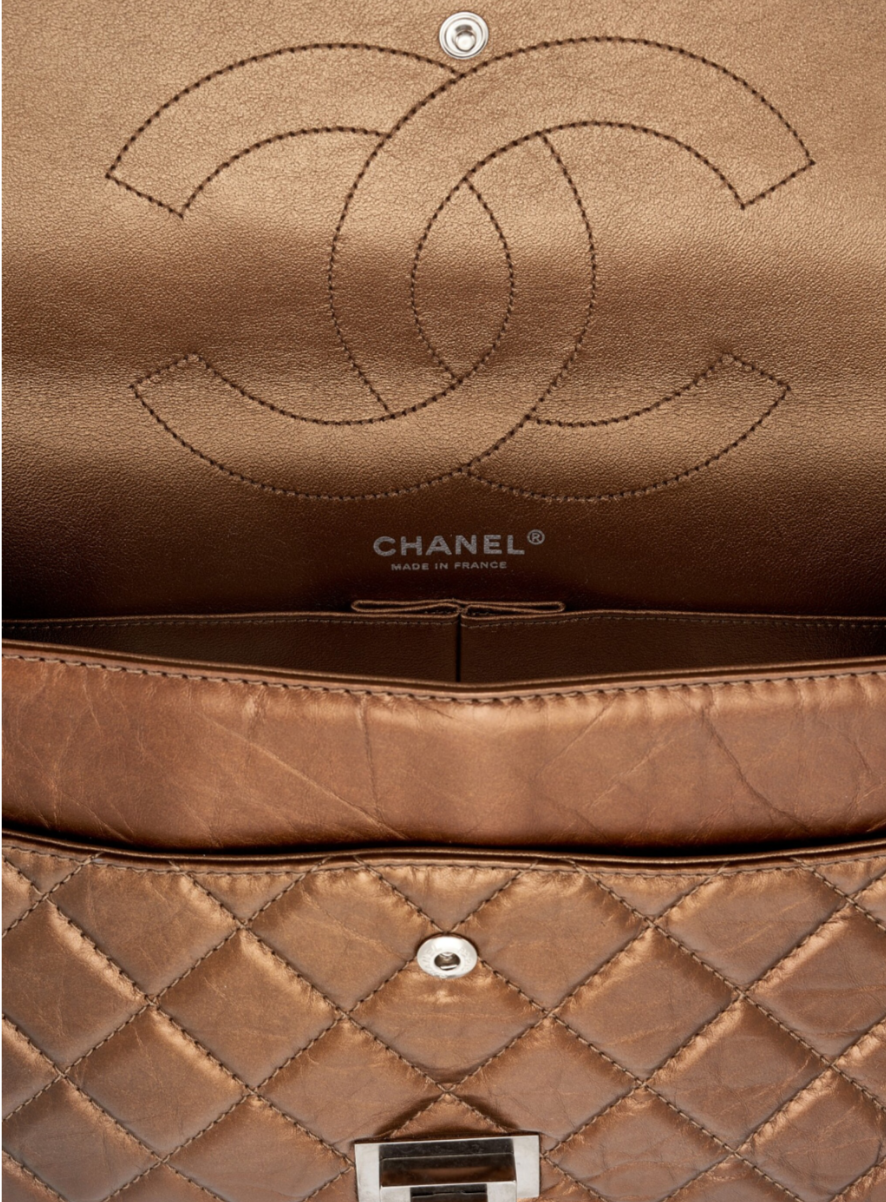 Preloved Chanel CC Double Flap Metallic Lambskin 2.55 Reissue 00072025OPUL