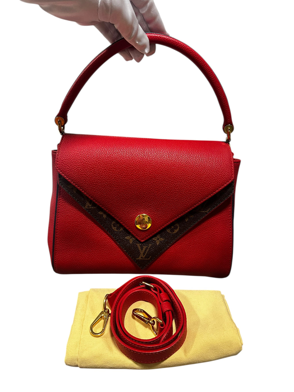 Preloved Louis Vuitton Double V Monogram Satchel (Full Set) 00112026OPUL