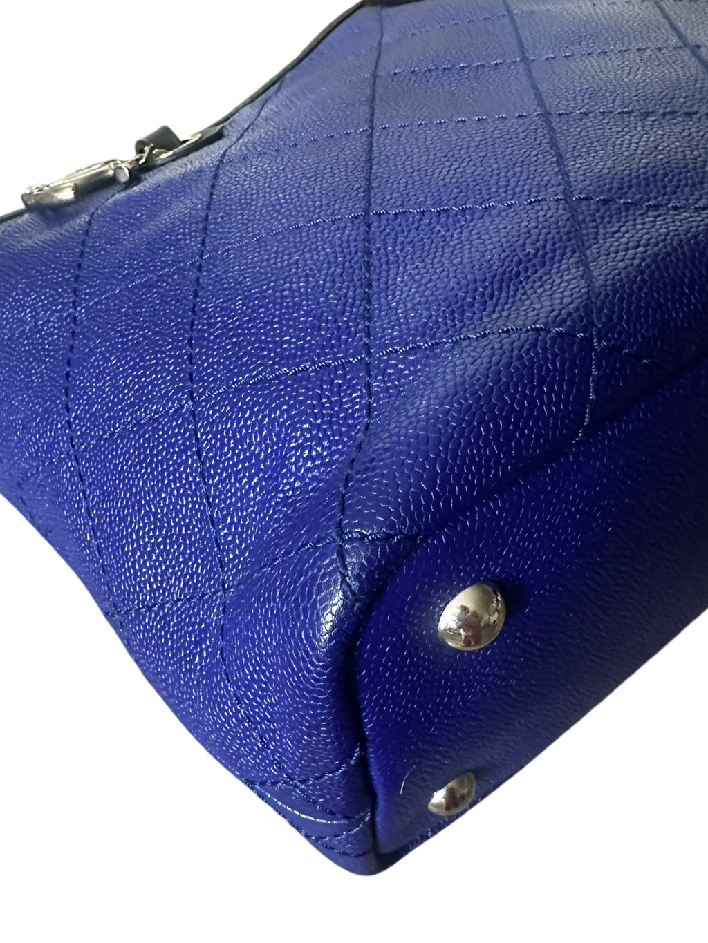 Preloved Chanel Shopping Fever Tote with Pouch Included in Electric Blue Caviar Leather 00222026OPUL