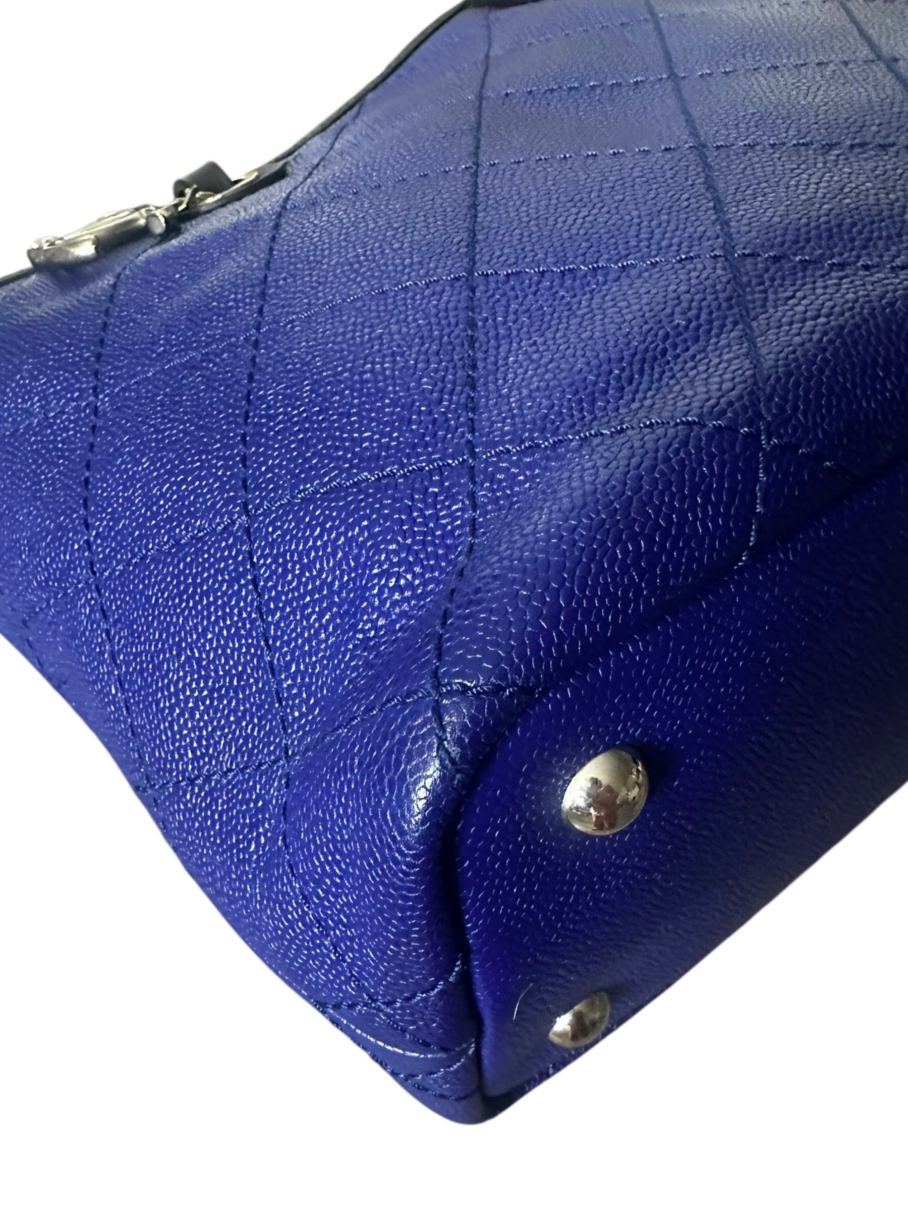 Preloved Chanel Shopping Fever Tote with Pouch Included in Electric Blue Caviar Leather 00222026OPUL