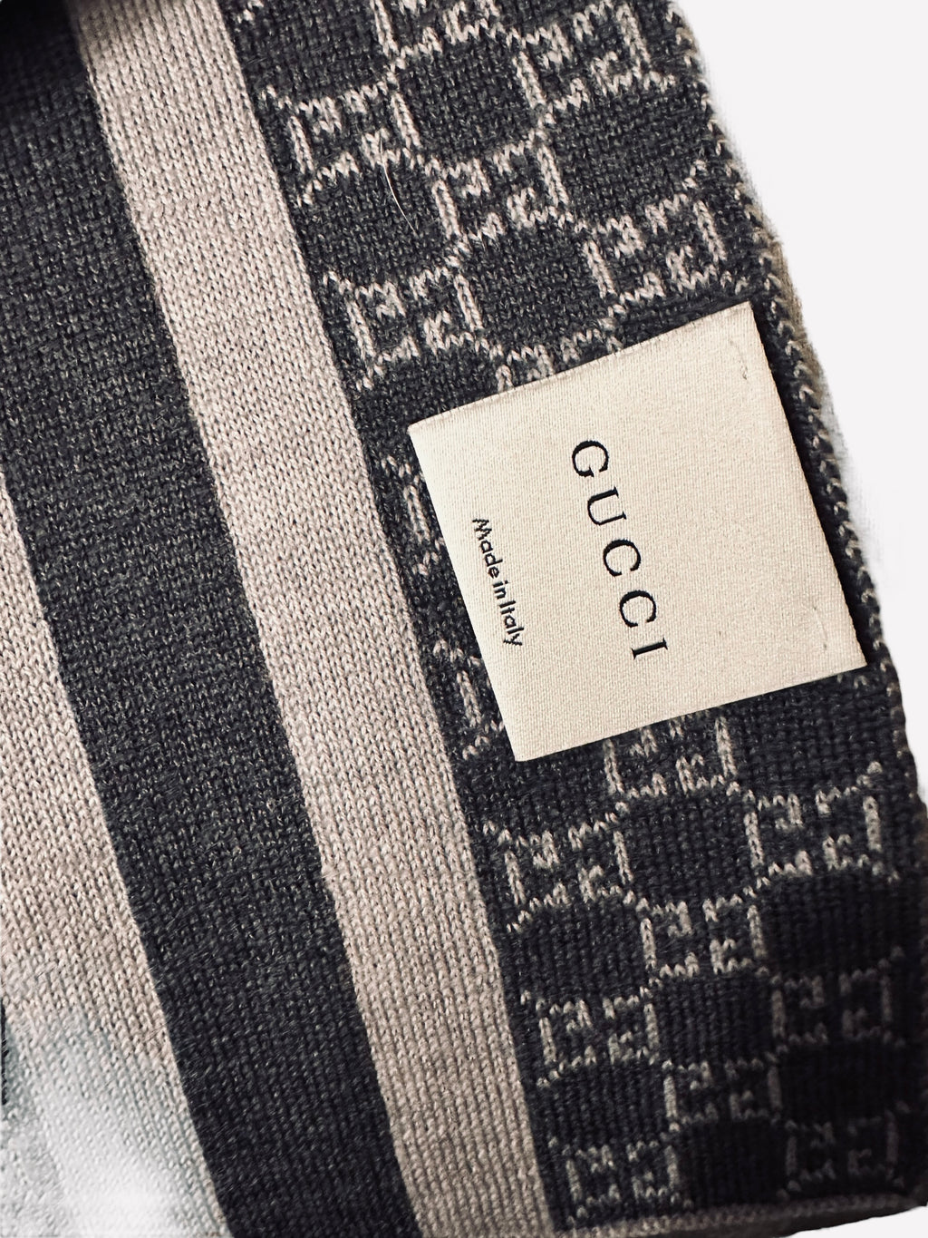 Preloved Gucci GG Logo Wool Blend Winter Scarf 02542024OPUL