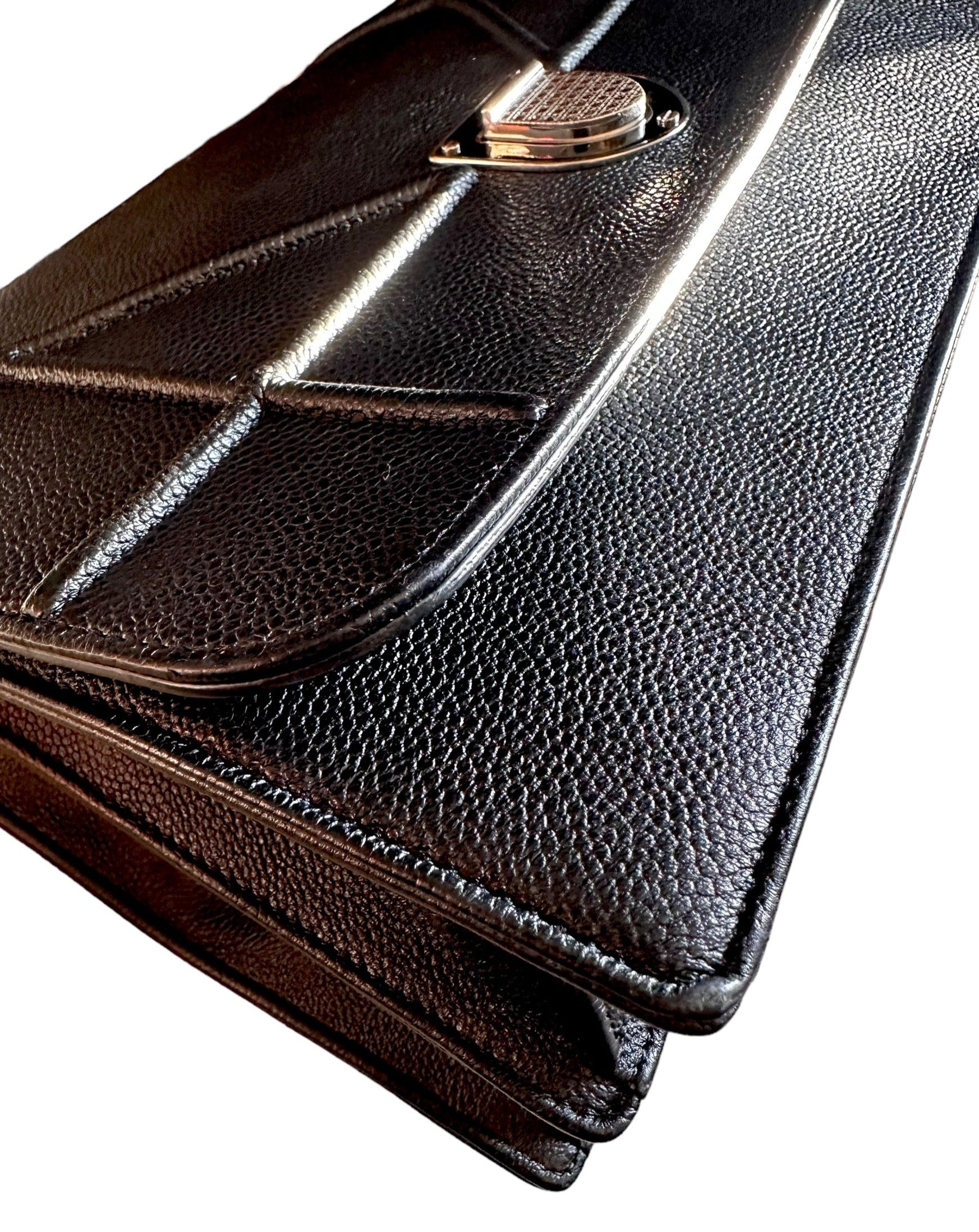 Preloved Christian Dior CD Diorama Black Caviar Leather, Large 01862024OPUL