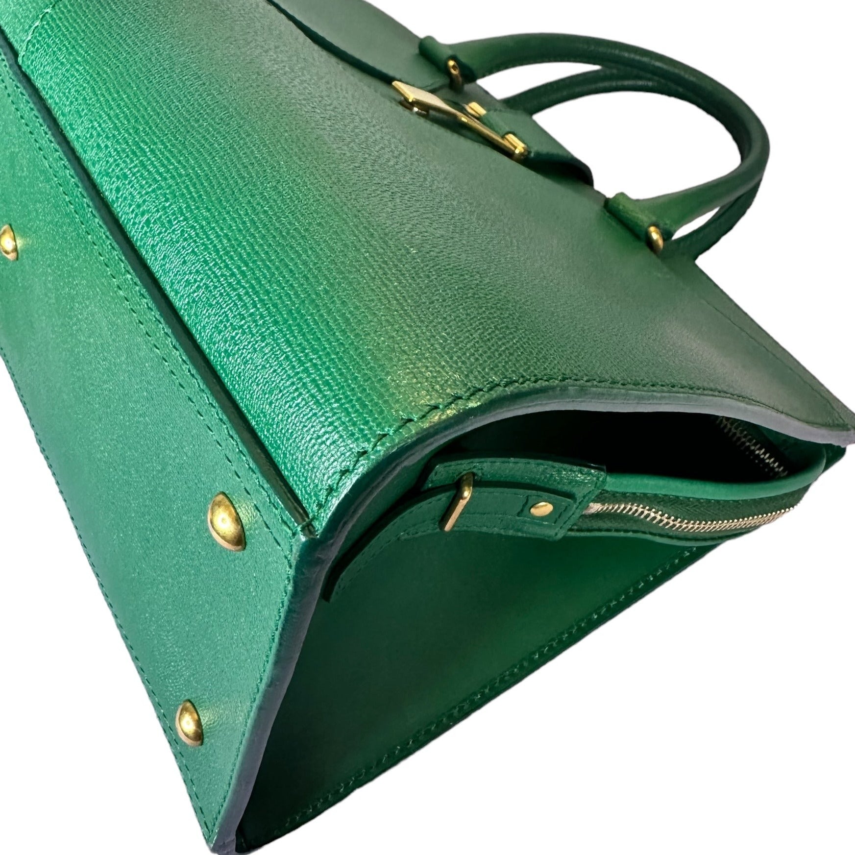 Preloved Saint Laurent YSL Full Grained Calfskin Leather Large Top Handle Satchel 00142024OPUL