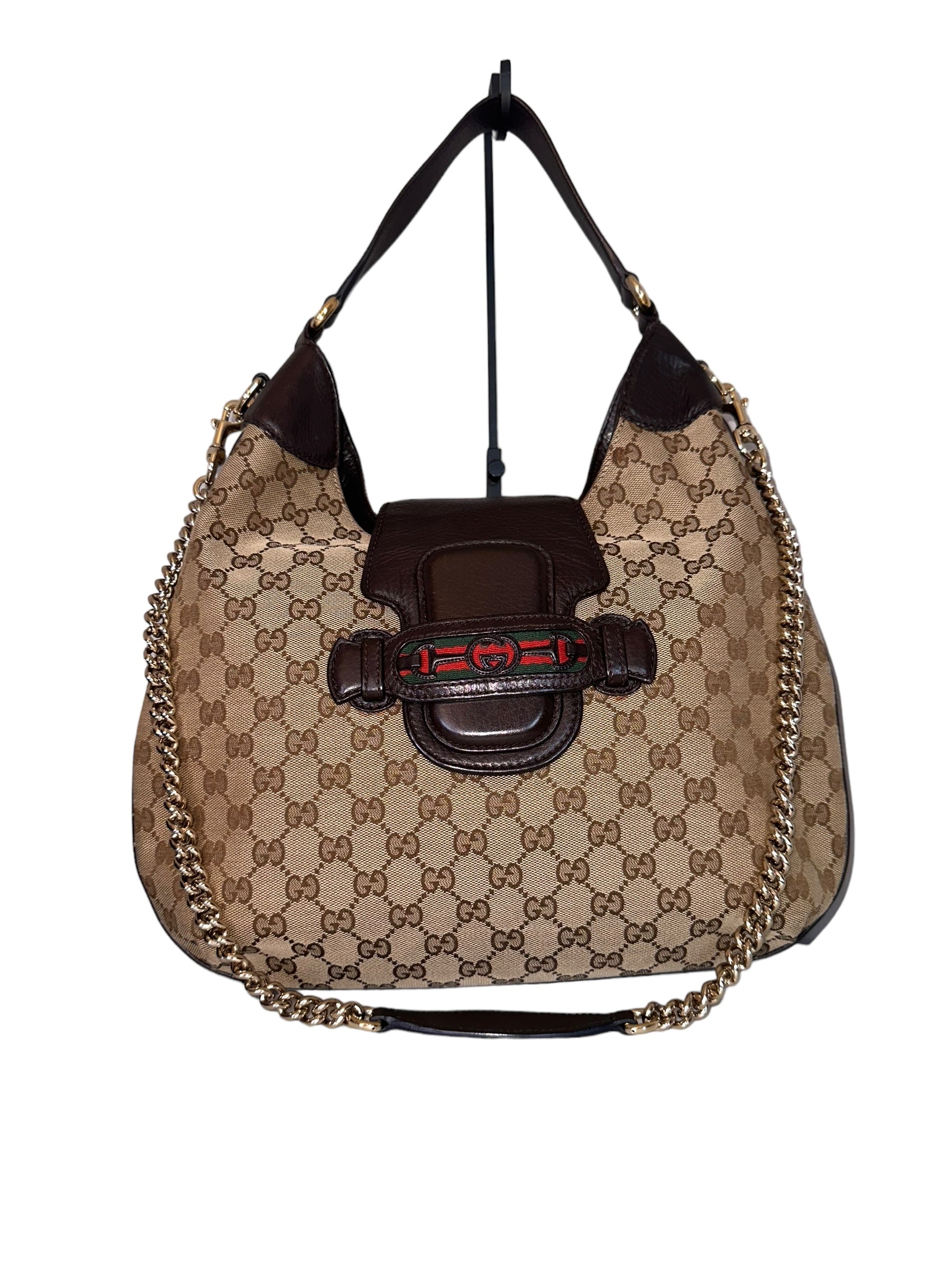 Preloved Gucci GG Supreme Hobo Chain Bag 02042024OPUL