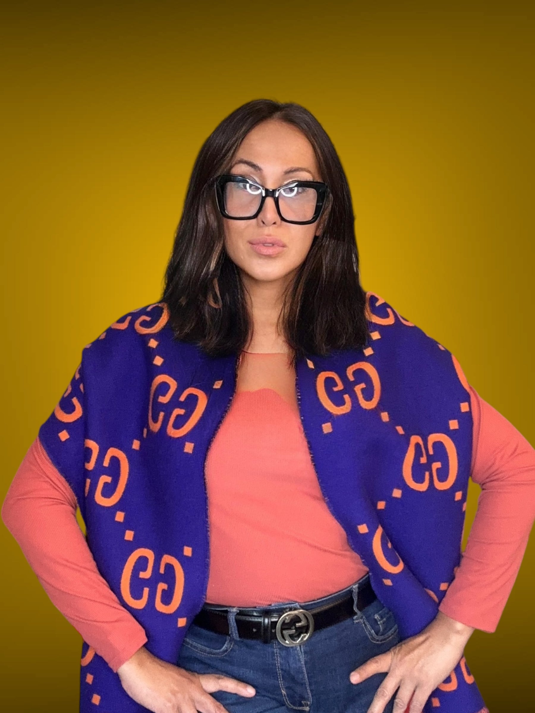 Preloved Gucci Jumbo GG Logo Wool Scarf 02622024OPUL