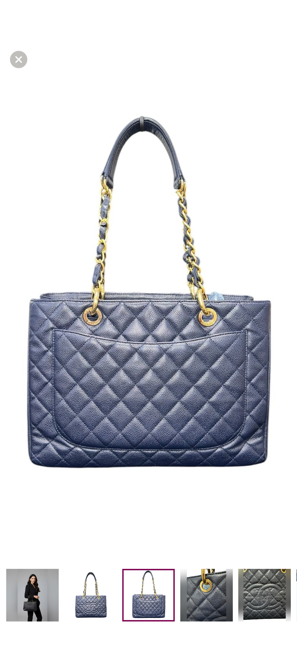 Preloved Chanel Grand Shopping Tote In Quilted Caviar Leather 00502025OPUL