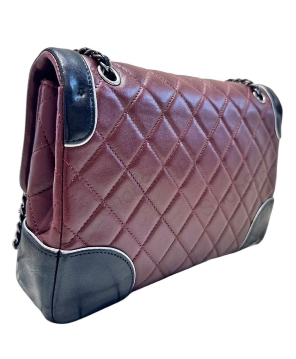 Preloved Chanel Paris-Salzburg Bicolor Quilted Lambskin Tyrolean Flap 00412025OPUL