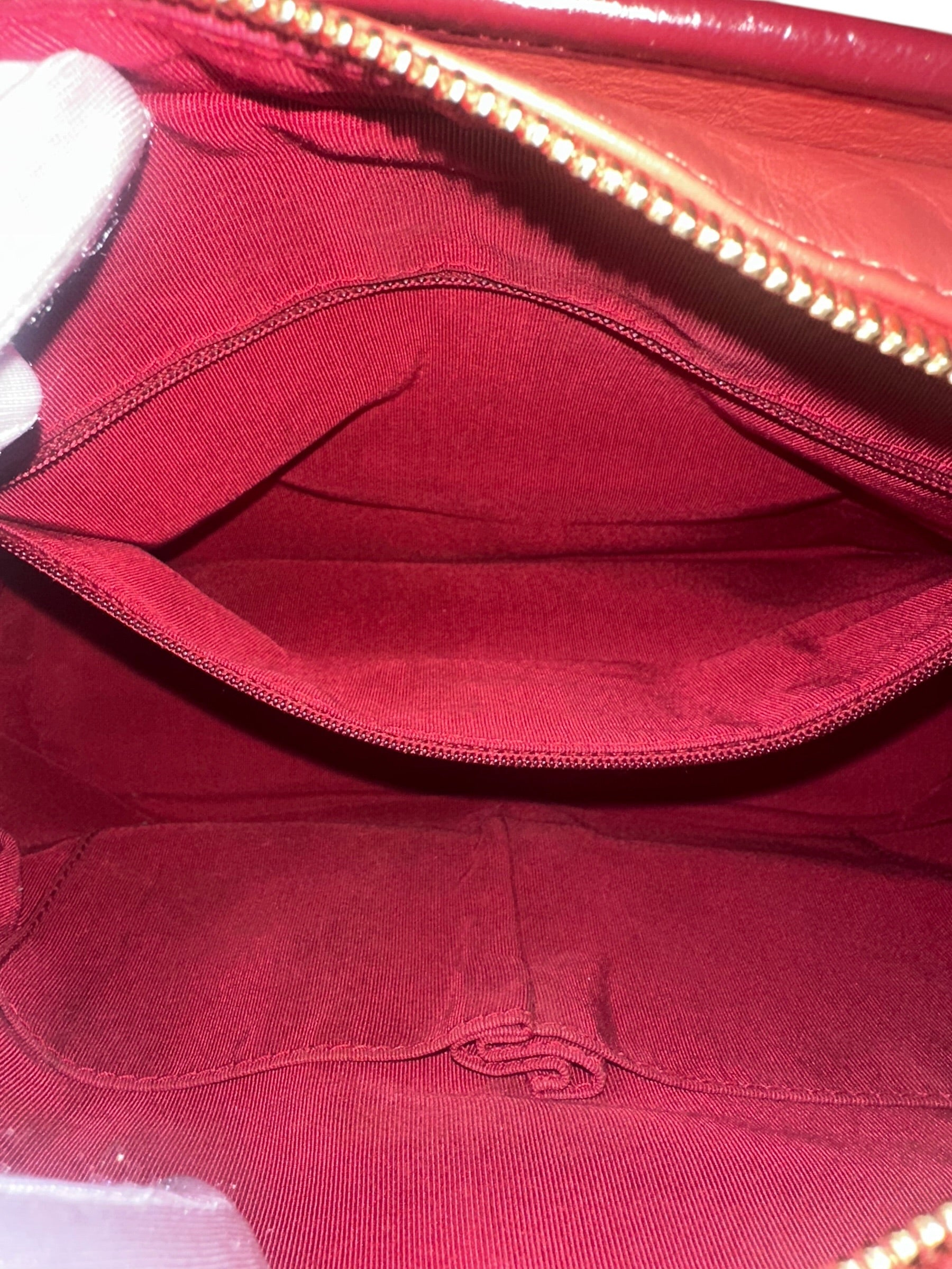 Preloved Chanel Gabrielle in Dark Salmon and Bordeaux Lambskin Leather, Medium 00192026OPUL