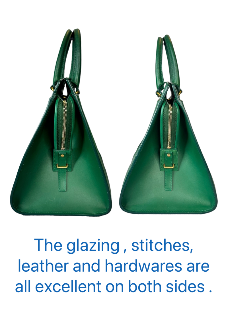 Preloved Saint Laurent YSL Full Grained Calfskin Leather Large Top Handle Satchel 00142024OPUL