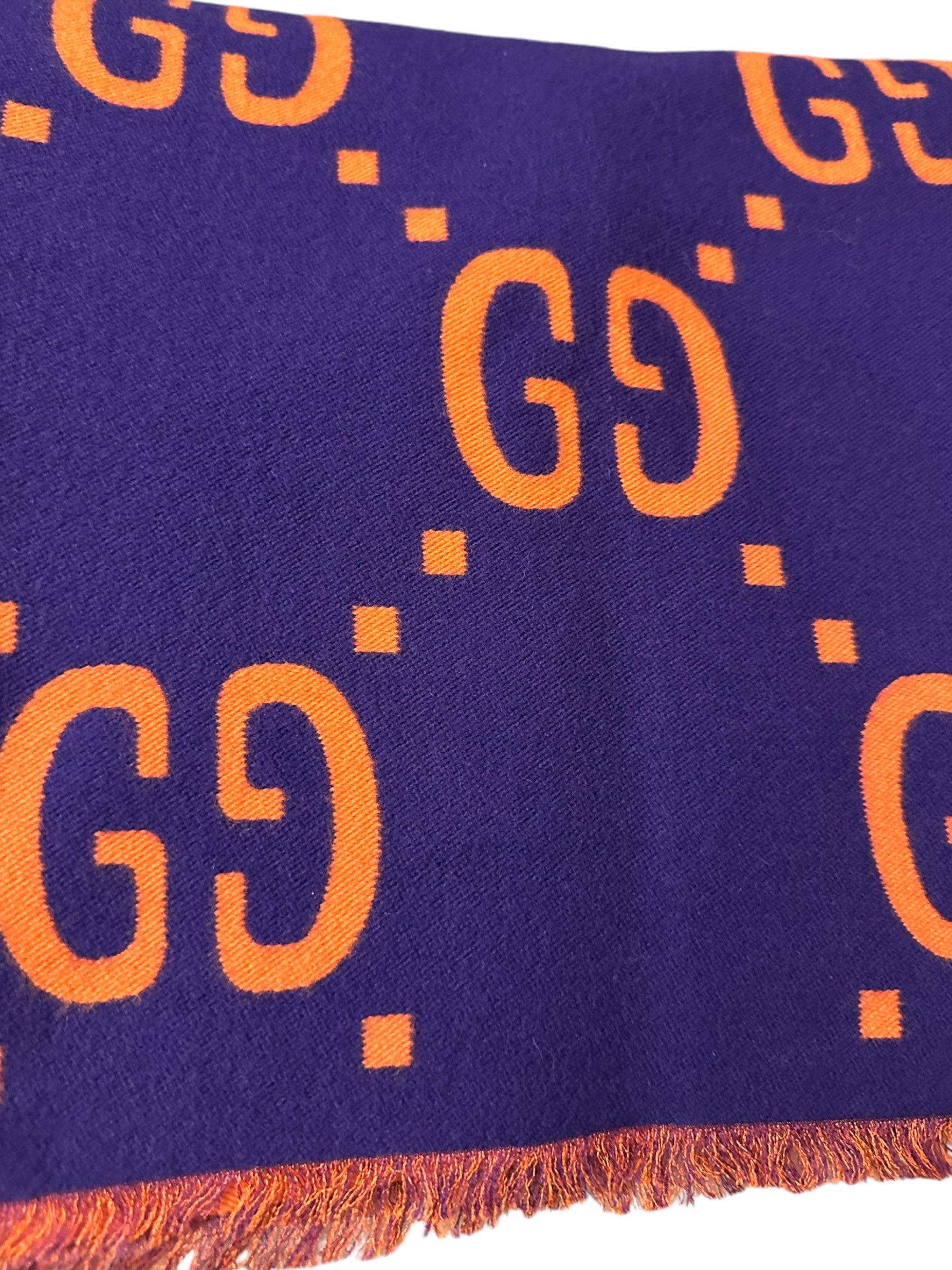 Preloved Gucci Jumbo GG Logo Wool Scarf 02622024OPUL