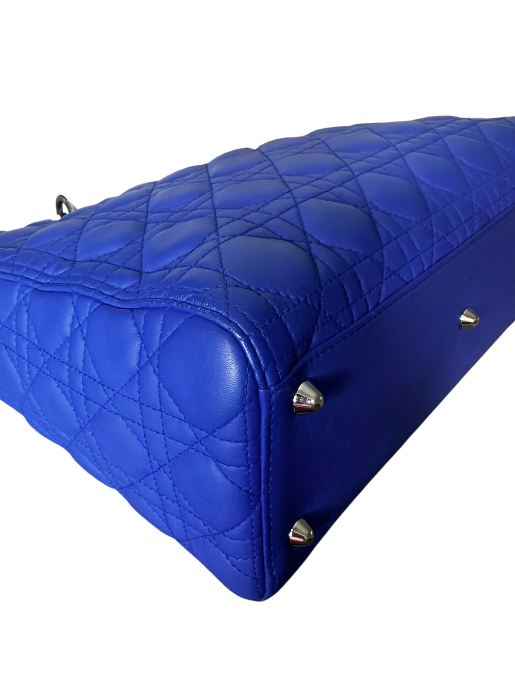 Preloved Christian Dior’s Lady Dior in Electric Blue Lambskin Leather, Large 0018206OPUL