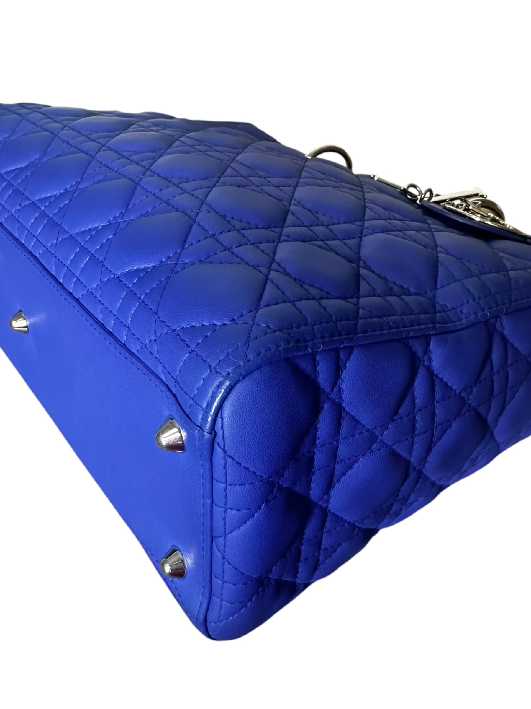 Preloved Christian Dior’s Lady Dior in Electric Blue Lambskin Leather, Large 0018206OPUL
