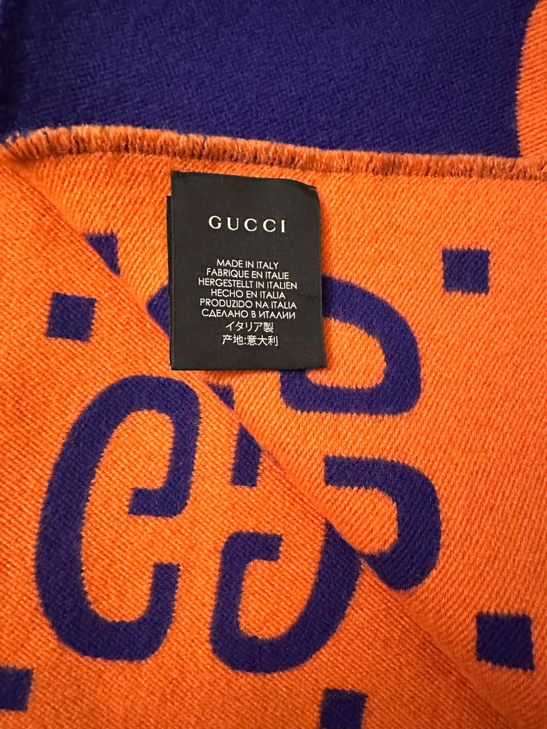 Preloved Gucci Jumbo GG Logo Wool Scarf 02622024OPUL