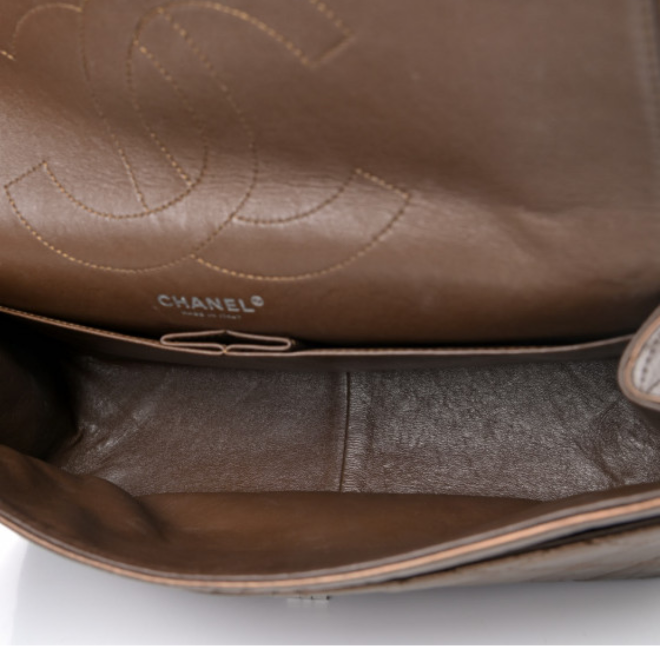 Preloved Chanel CC Double Flap Metallic Lambskin 2.55 Reissue 00072025OPUL