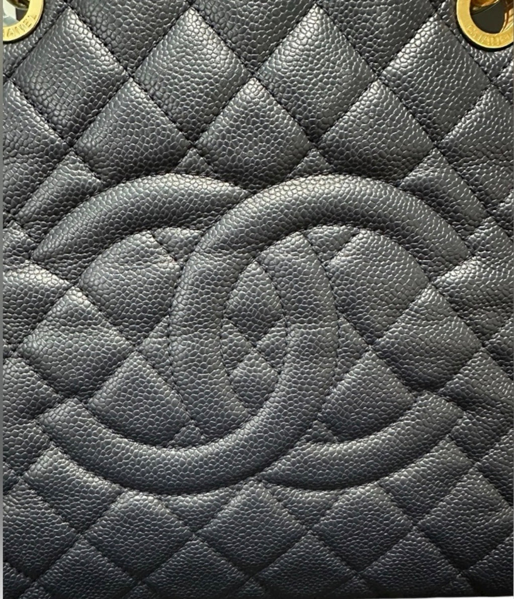 Preloved Chanel Grand Shopping Tote In Quilted Caviar Leather 00502025OPUL