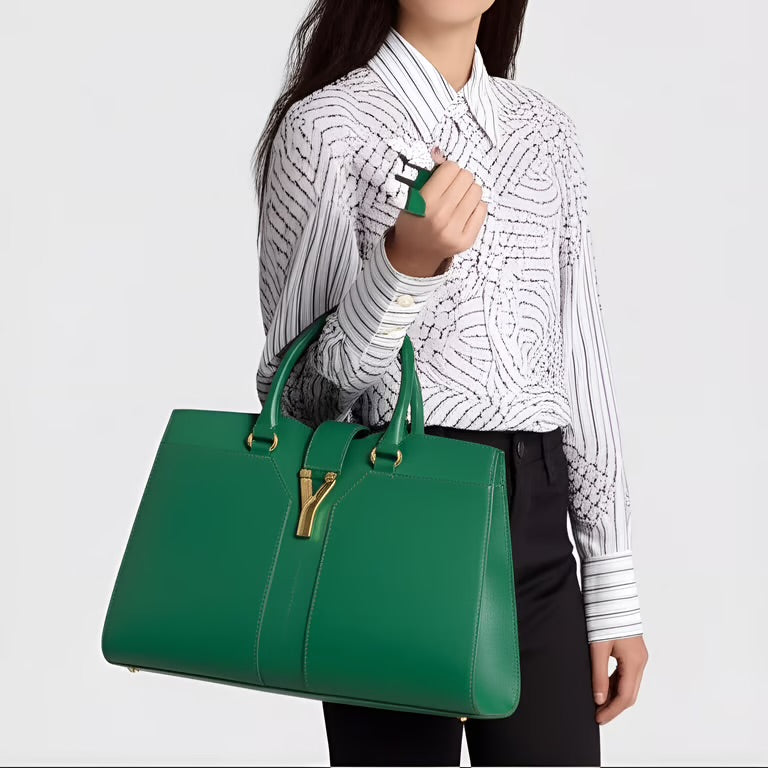 Preloved Saint Laurent YSL Full Grained Calfskin Leather Large Top Handle Satchel 00142024OPUL