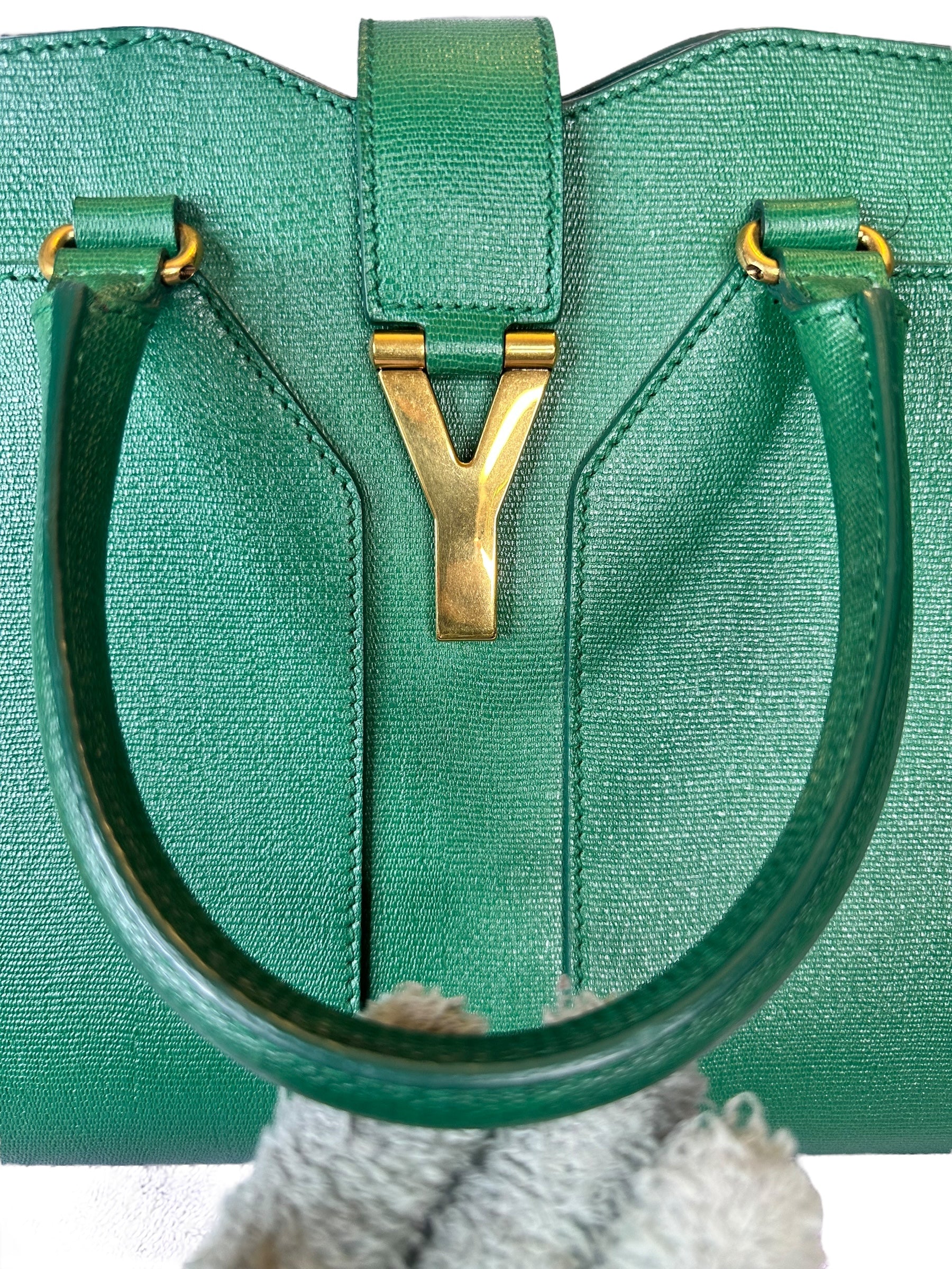 Preloved Saint Laurent YSL Full Grained Calfskin Leather Large Top Handle Satchel 00142024OPUL