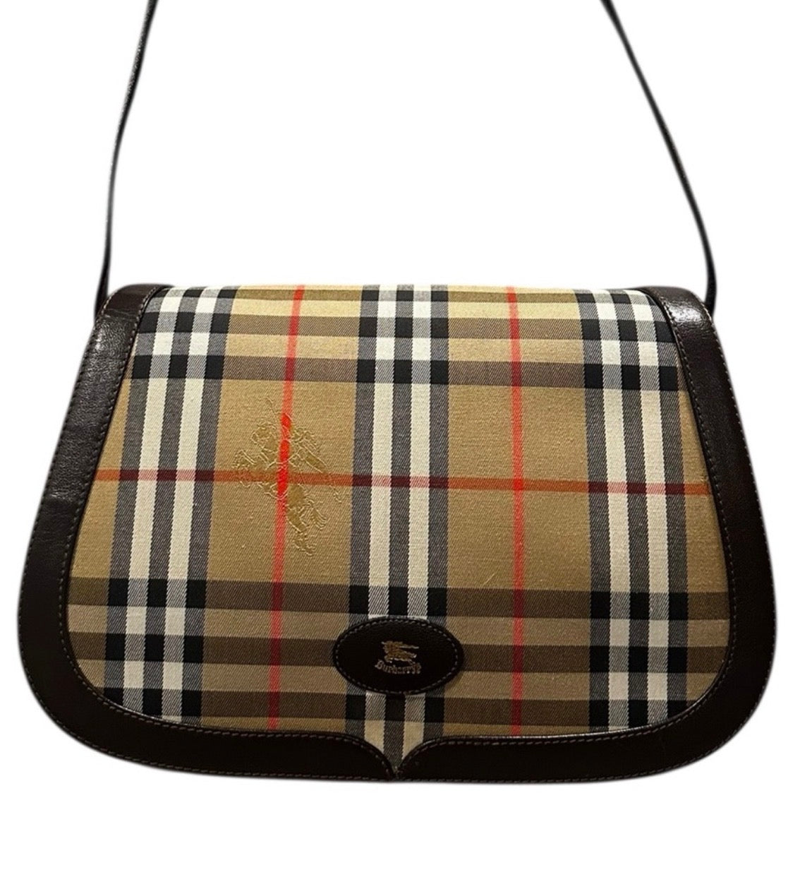 Preloved Burberry Nova Check Shoulder Bag (Saddle Bag) 00042026OPUL