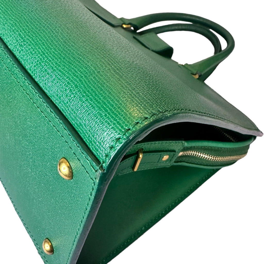 Preloved Saint Laurent YSL Full Grained Calfskin Leather Large Top Handle Satchel 00142024OPUL