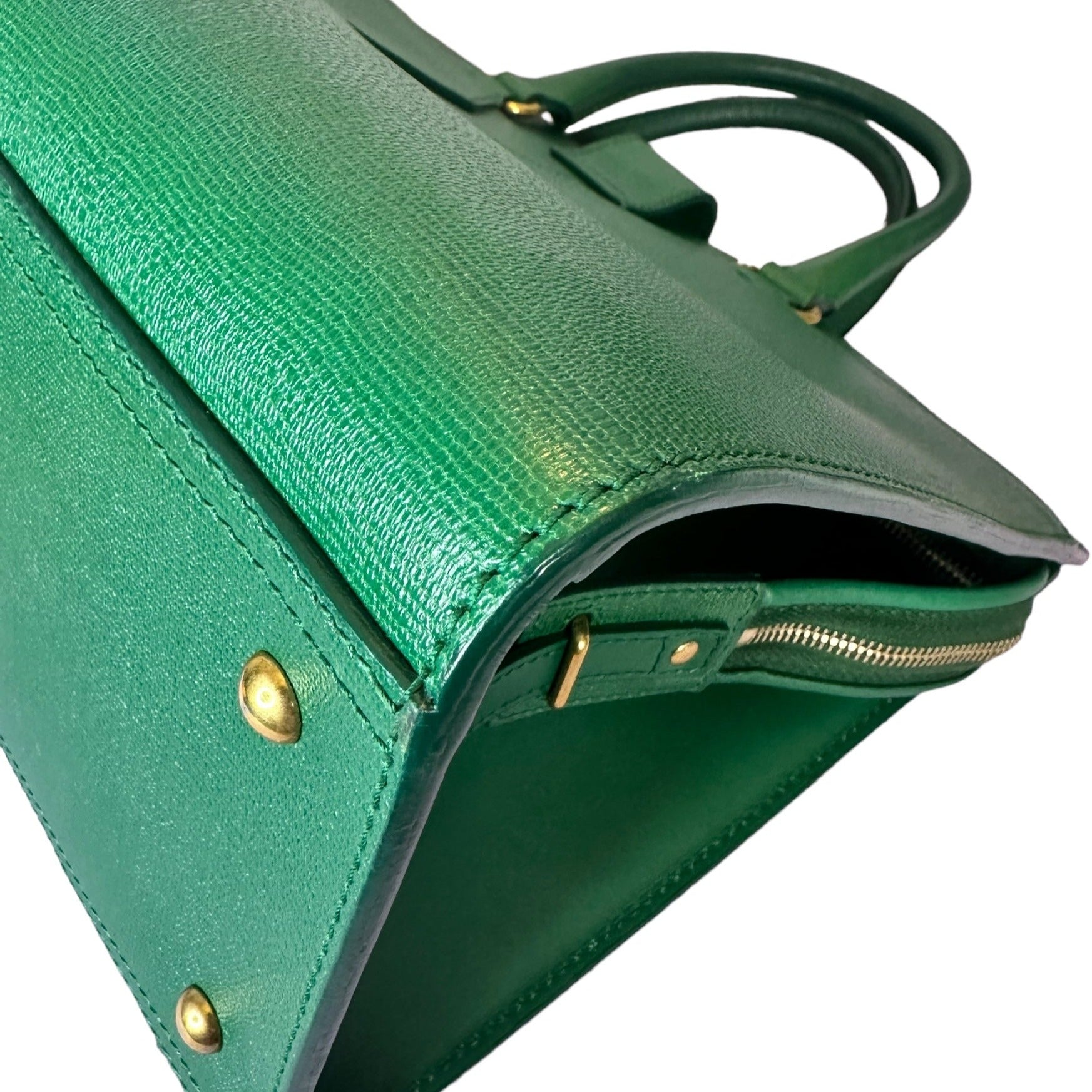 Preloved Saint Laurent YSL Full Grained Calfskin Leather Large Top Handle Satchel 00142024OPUL