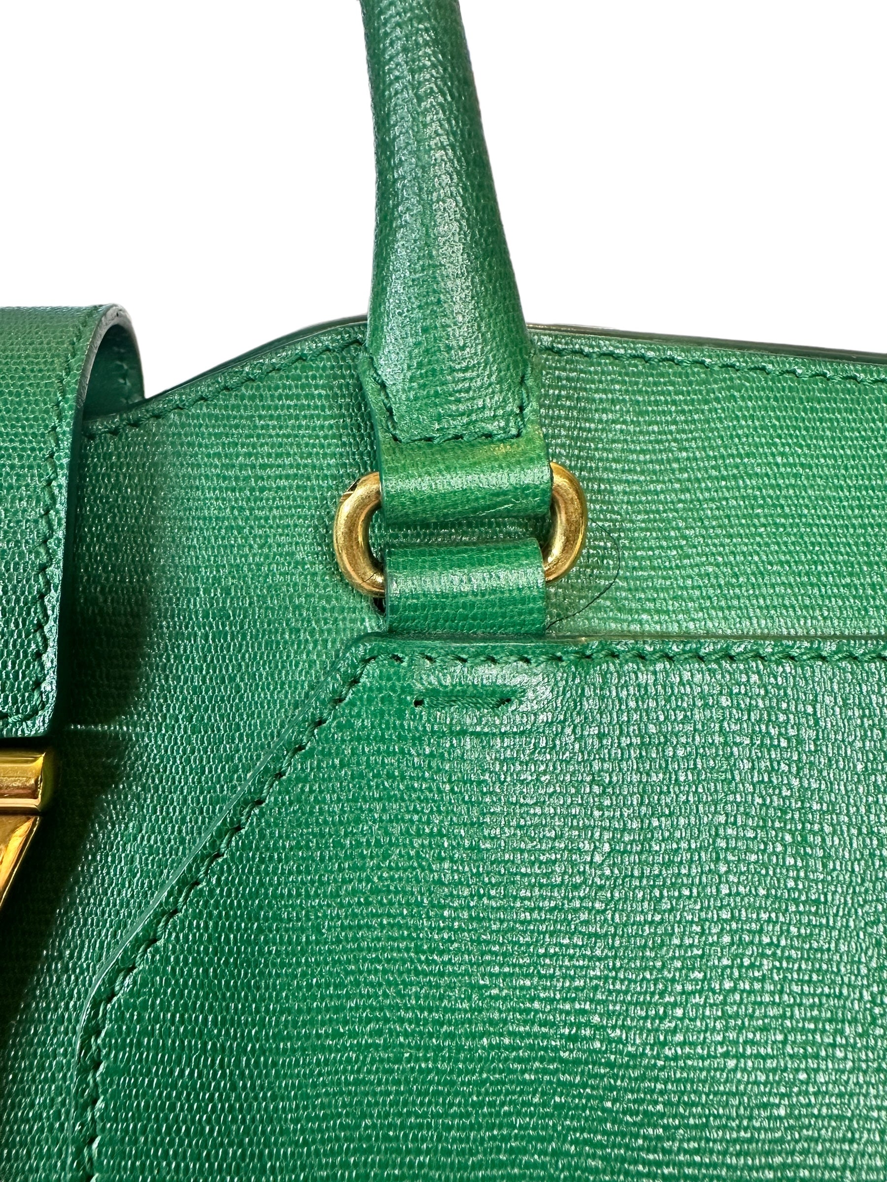 Preloved Saint Laurent YSL Full Grained Calfskin Leather Large Top Handle Satchel 00142024OPUL