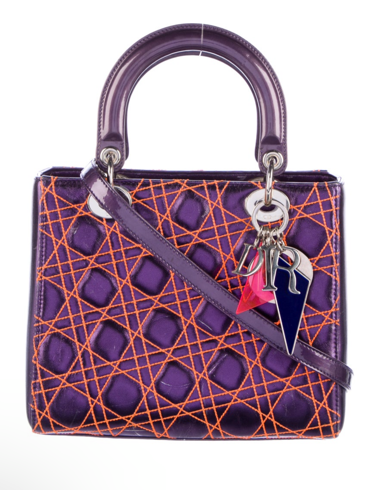 Preloved Anselm Reyle Medium Metallic Lambskin Cannage Lady Dior 00202025OP