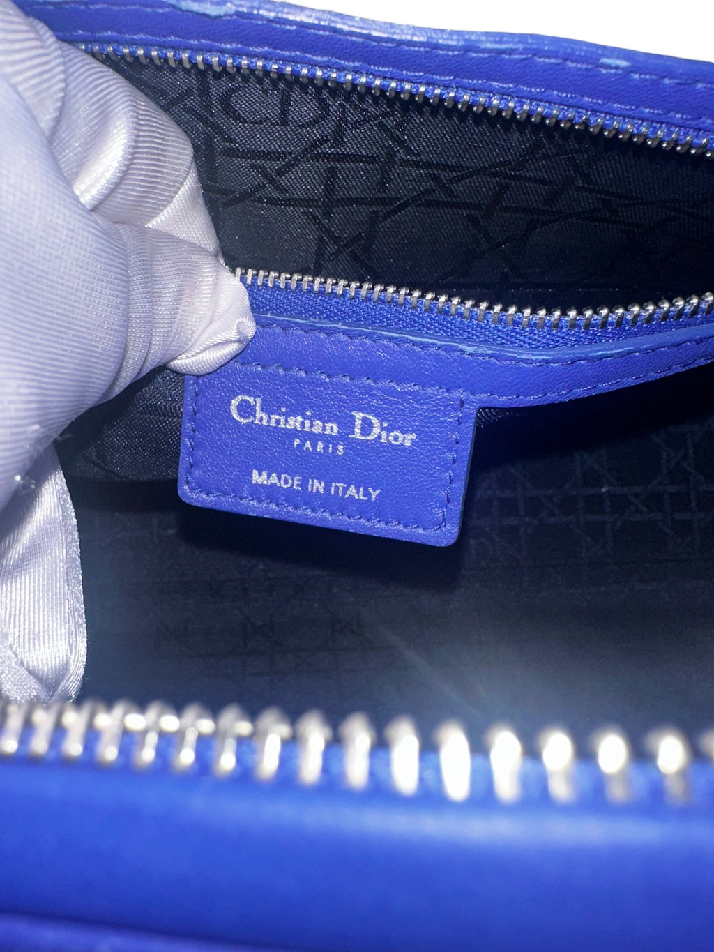 Preloved Christian Dior’s Lady Dior in Electric Blue Lambskin Leather, Large 0018206OPUL