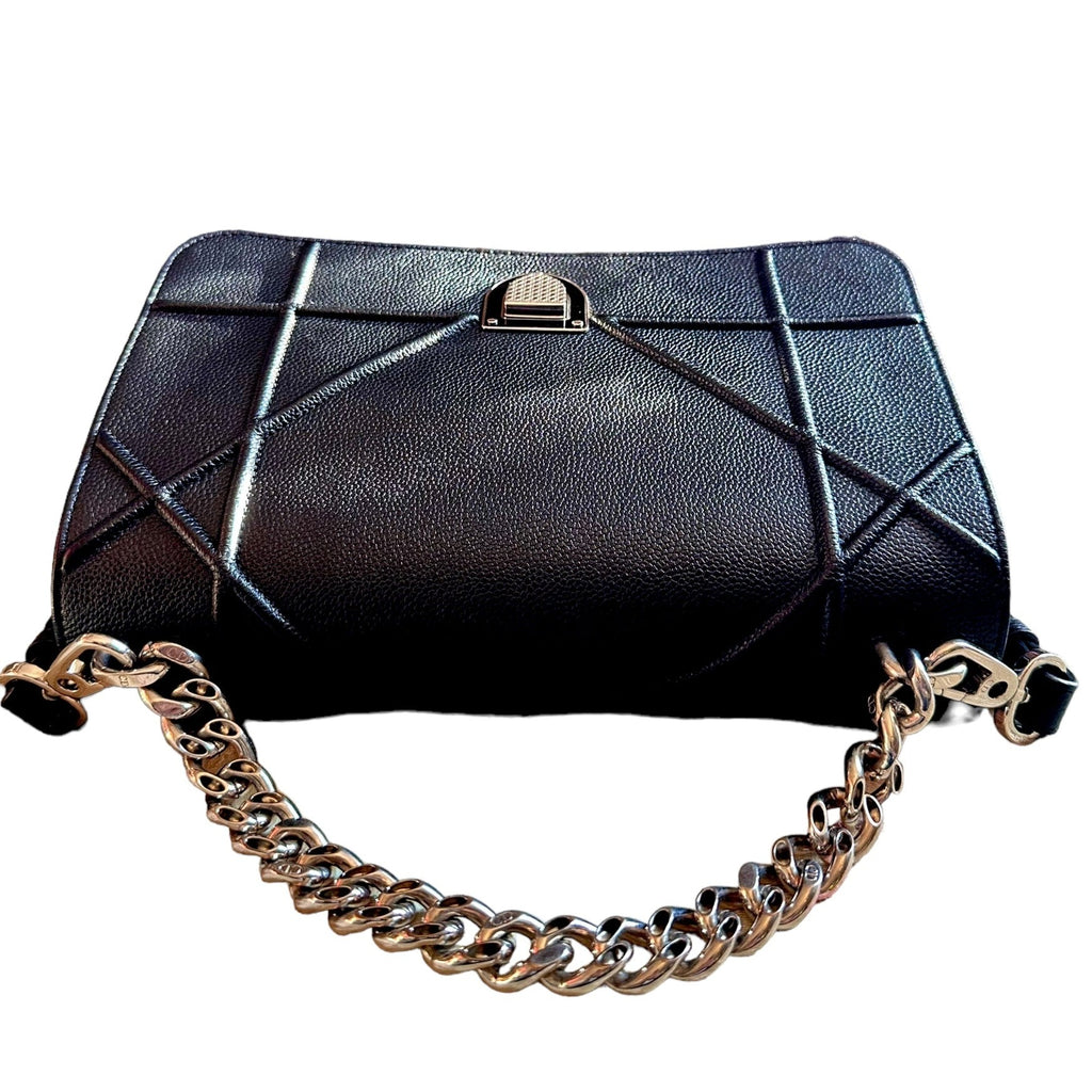 Preloved Christian Dior CD Diorama Black Caviar Leather, Large 01862024OPUL