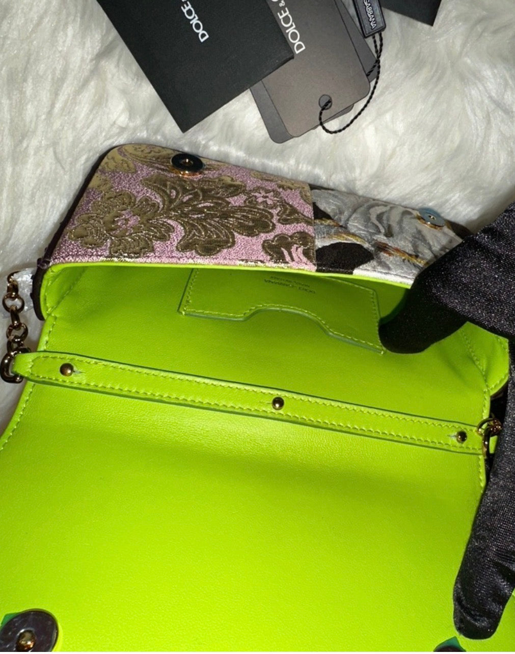 New Dolce & Gabbana Patchwork Girl’s Python Skin Convertible Crossbody (Full Set) 00672024OPUL