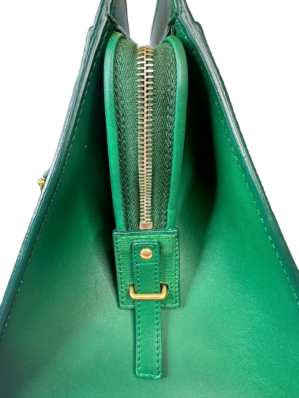 Preloved Saint Laurent YSL Full Grained Calfskin Leather Large Top Handle Satchel 00142024OPUL