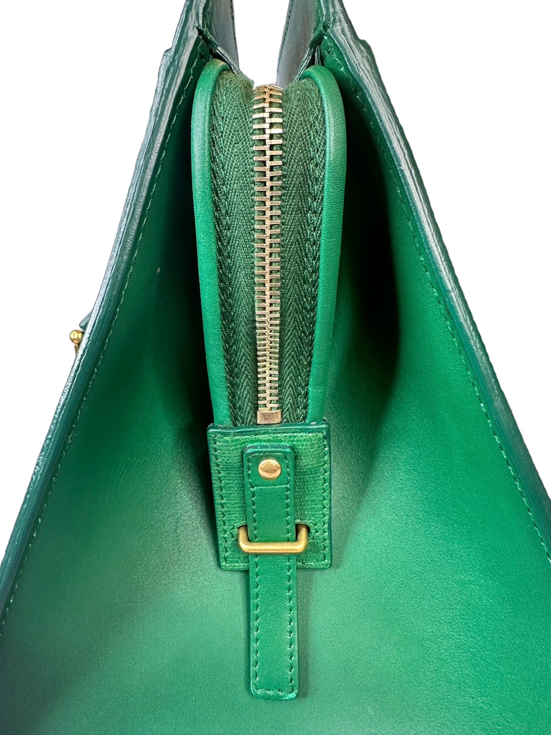 Preloved Saint Laurent YSL Full Grained Calfskin Leather Large Top Handle Satchel 00142024OPUL