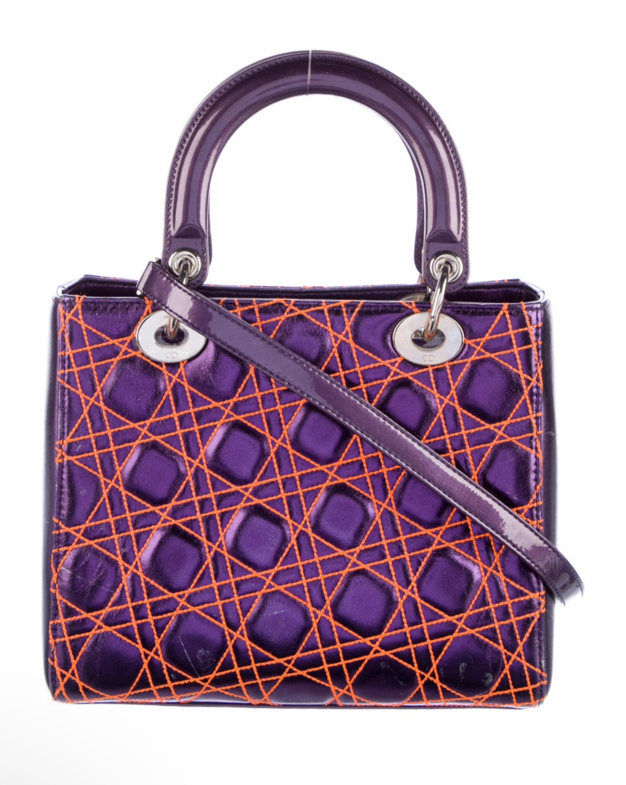 Preloved Anselm Reyle Medium Metallic Lambskin Cannage Lady Dior 00202025OP