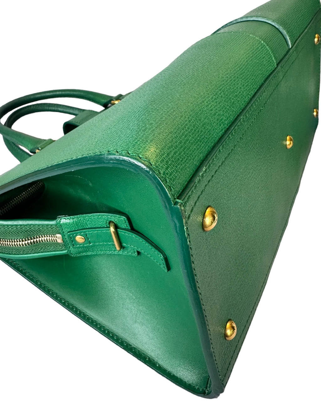 Preloved Saint Laurent YSL Full Grained Calfskin Leather Large Top Handle Satchel 00142024OPUL