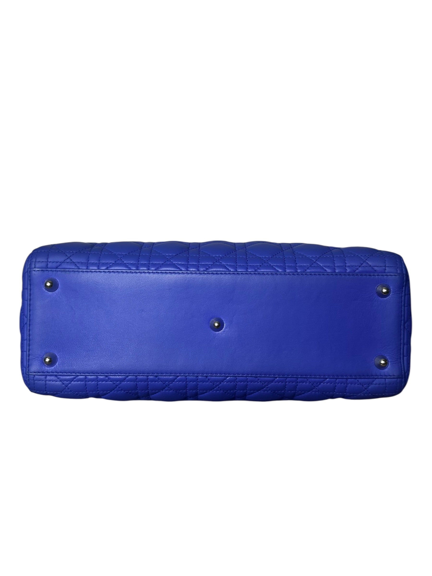 Preloved Christian Dior’s Lady Dior in Electric Blue Lambskin Leather, Large 0018206OPUL