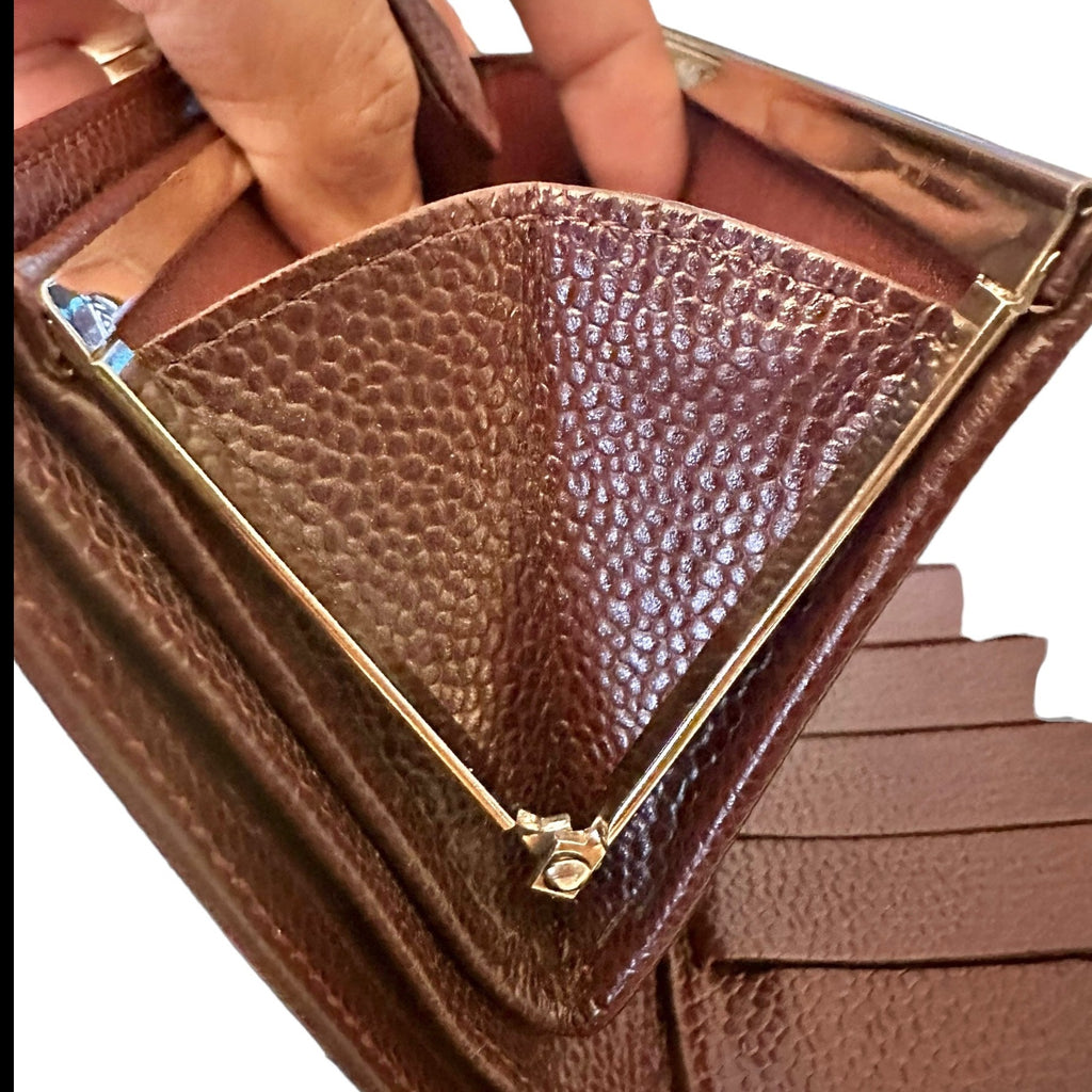 Preloved Chanel Timeless Bordeaux Caviar Bifold French Wallet 02032024OPUL