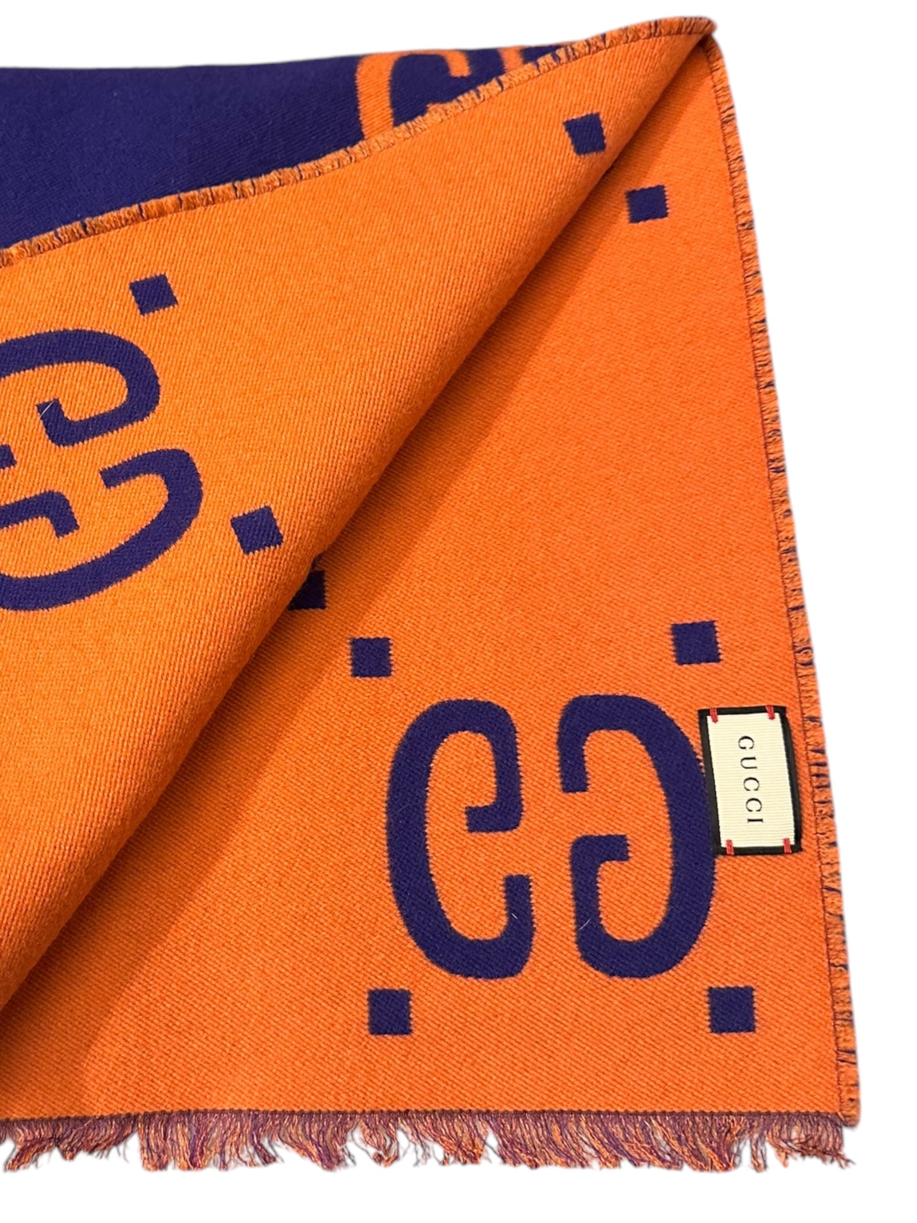 Preloved Gucci Jumbo GG Logo Wool Scarf 02622024OPUL