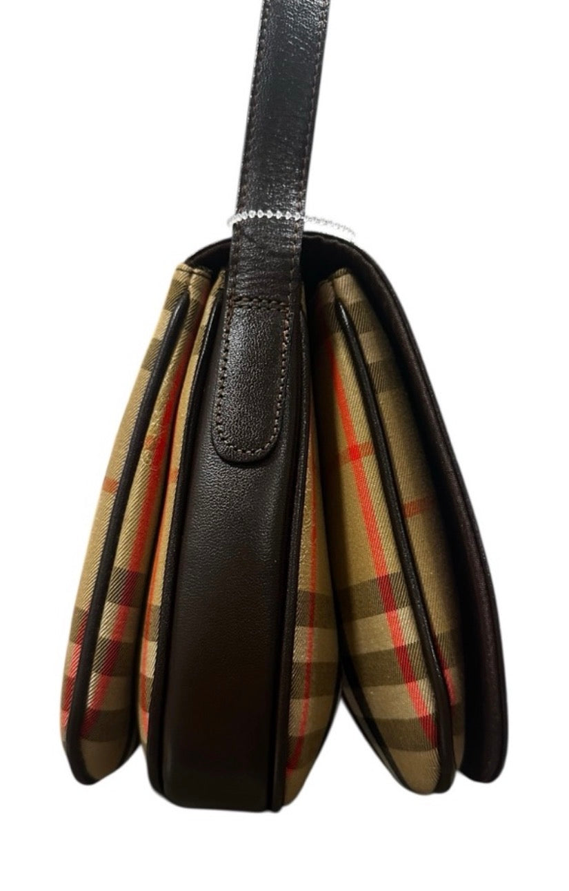 Preloved Burberry Nova Check Shoulder Bag (Saddle Bag) 00042026OPUL