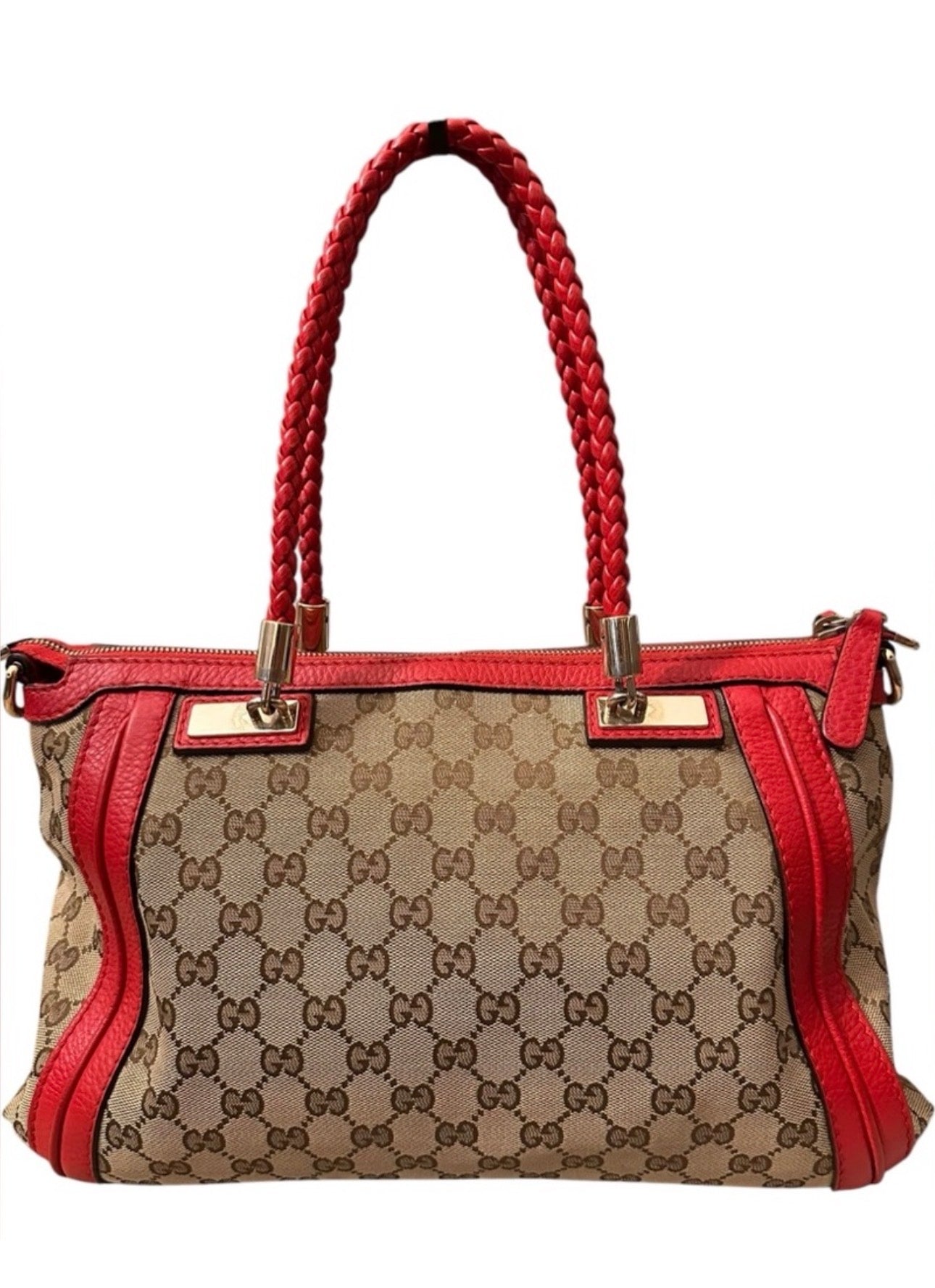 Preloved Gucci GG Braided Top Handle Bamboo Two Way Bag 03032024OPUL