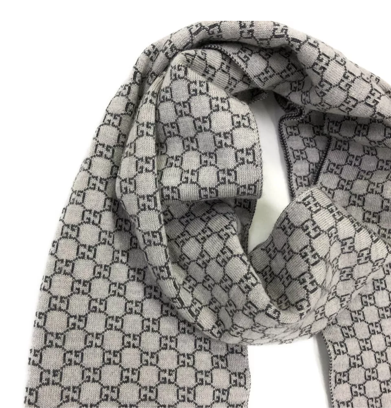 Preloved Gucci GG Logo Wool Blend Winter Scarf 02542024OPUL