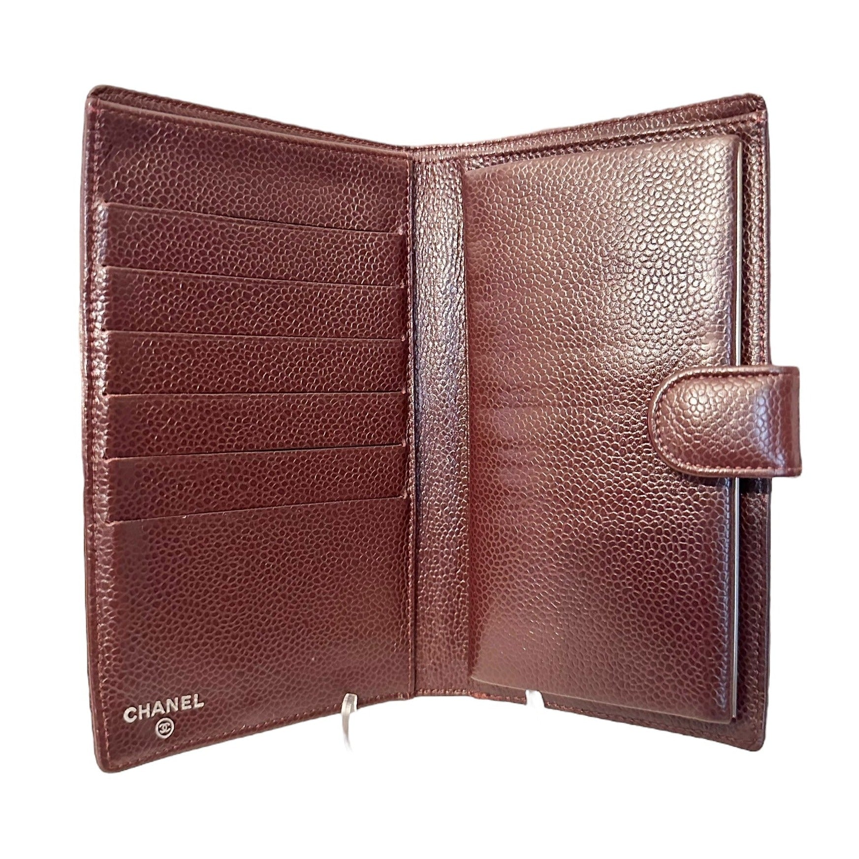 Preloved Chanel Timeless Bordeaux Caviar Bifold French Wallet 02032024OPUL