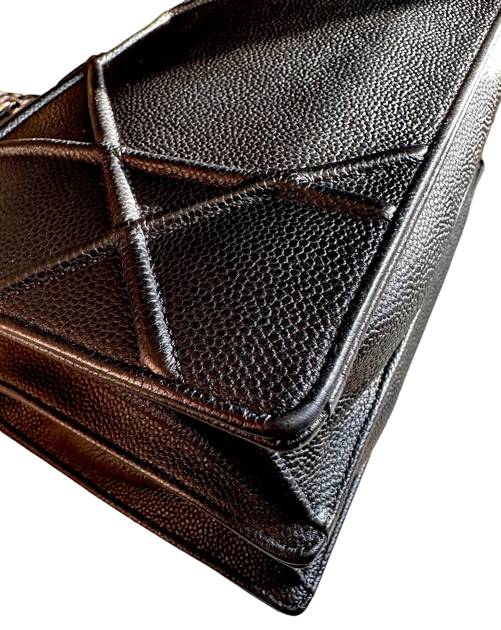 Preloved Christian Dior CD Diorama Black Caviar Leather, Large 01862024OPUL