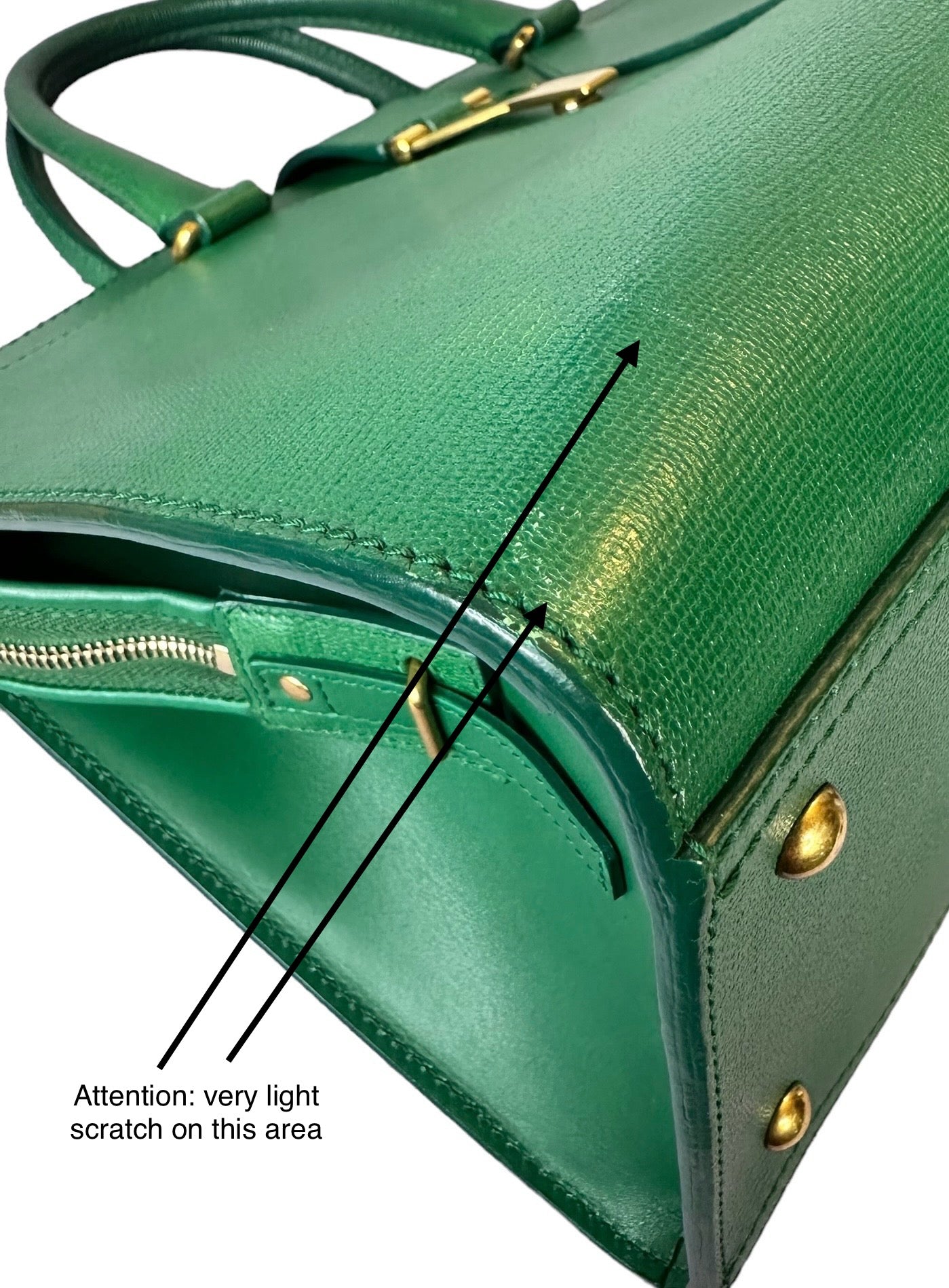 Preloved Saint Laurent YSL Full Grained Calfskin Leather Large Top Handle Satchel 00142024OPUL